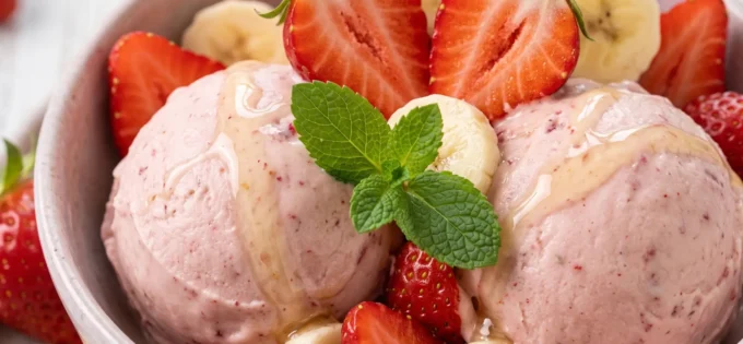 Erdbeer-Bananen-Glace