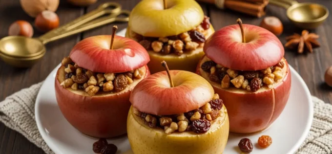 Zuckerfreie Bratäpfel mit Nuss-Zimt-Füllung