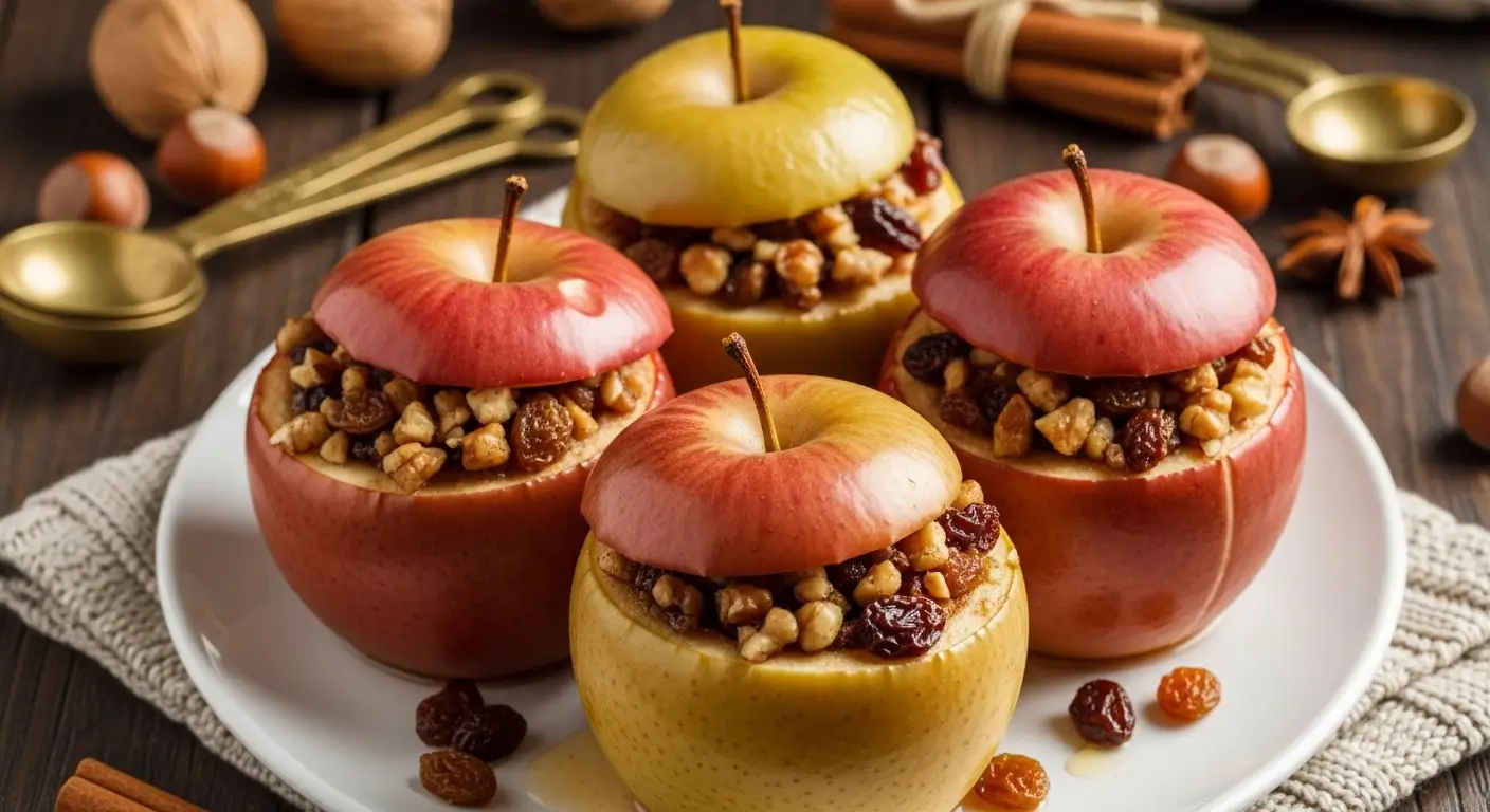 Zuckerfreie Bratäpfel mit Nuss-Zimt-Füllung